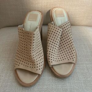 Dolce Vita Beige Perforated Mules